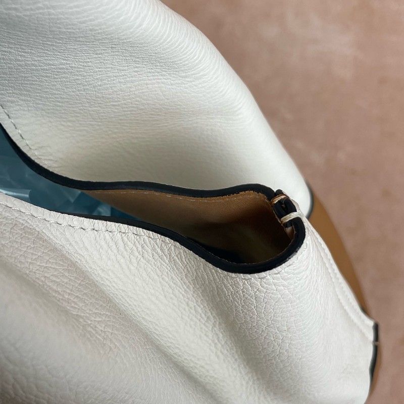 Delvaux 焦糖色拼白色托特包 肩背包-13