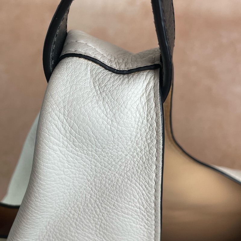 Delvaux 焦糖色拼白色托特包 肩背包-15