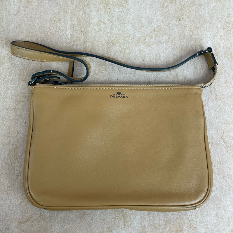 Delvaux 焦糖色拼白色托特包 肩背包-19