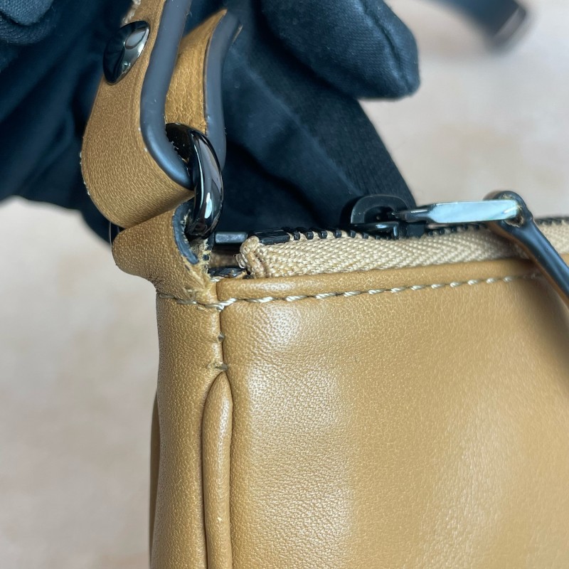 Delvaux 焦糖色拼白色托特包 肩背包-22