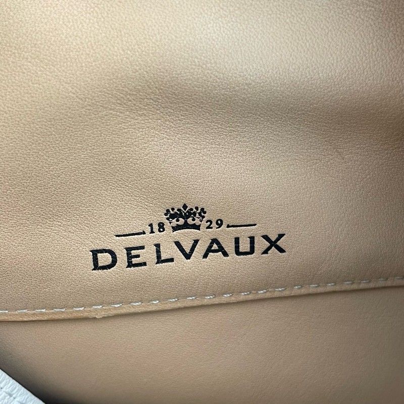 Delvaux 焦糖色拼白色托特包 肩背包-25