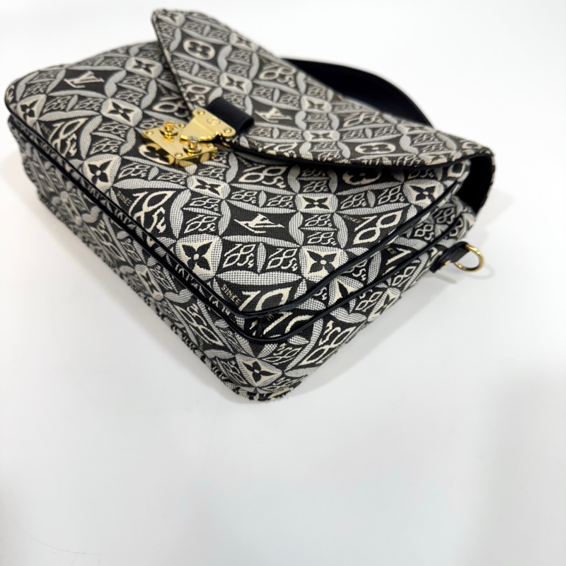 🧳路易威登郵差包LV黑色緹花布Since1854郵差包 M57272-11