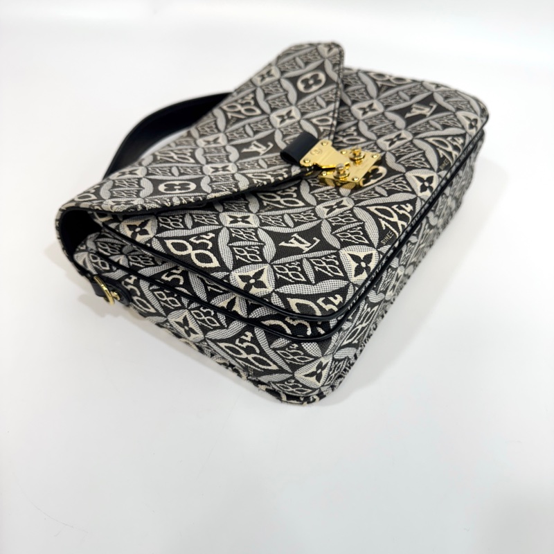 🧳路易威登郵差包LV黑色緹花布Since1854郵差包 M57272-12