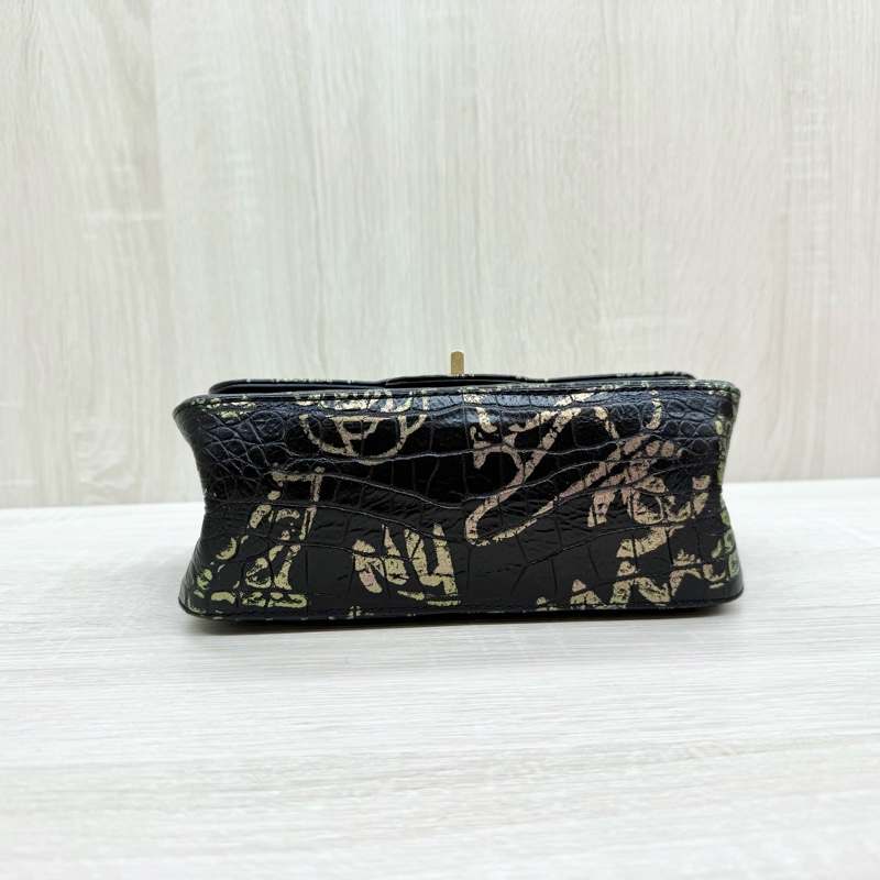 CHANEL黑金鱷魚壓紋牛皮MINI2.55埃及系列下蓋包-4