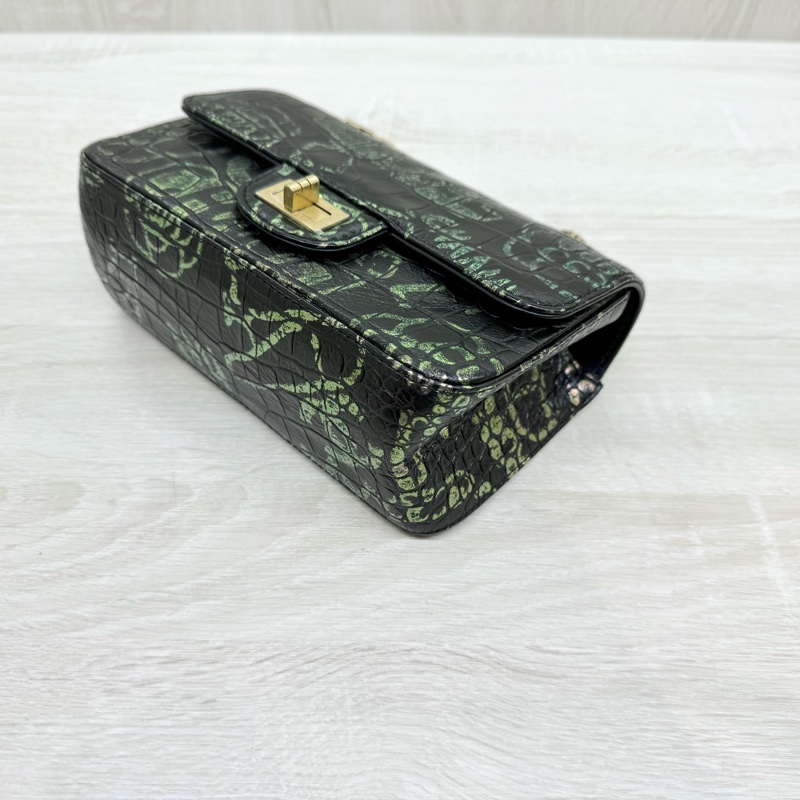 CHANEL黑金鱷魚壓紋牛皮MINI2.55埃及系列下蓋包-5