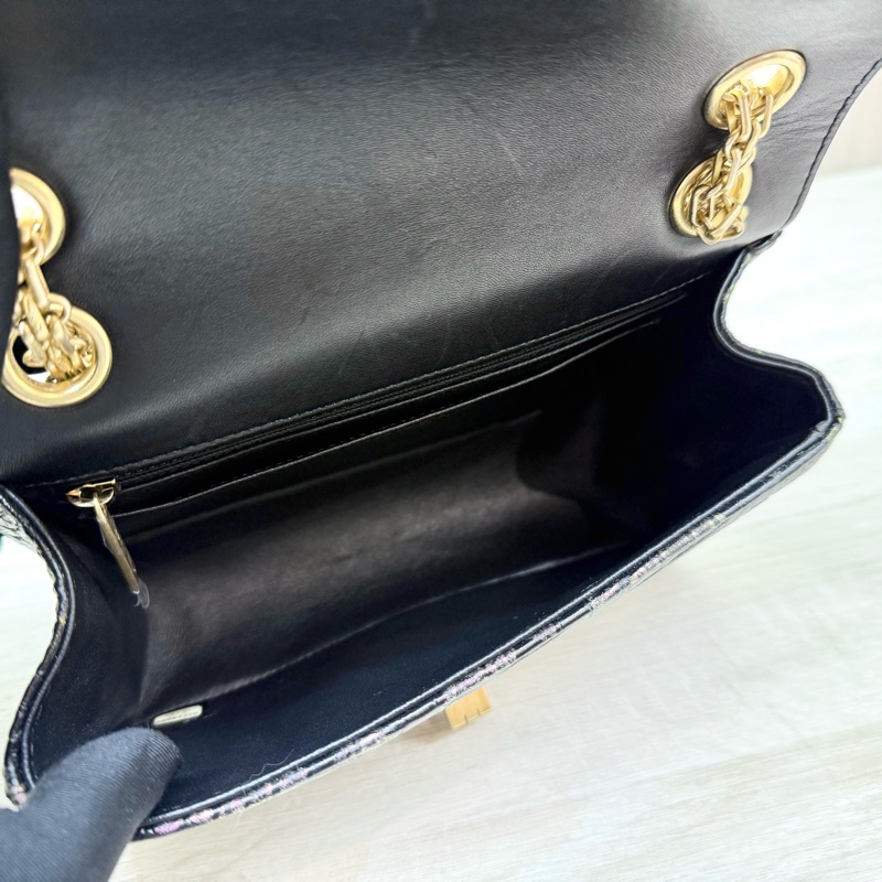 CHANEL黑金鱷魚壓紋牛皮MINI2.55埃及系列下蓋包-9