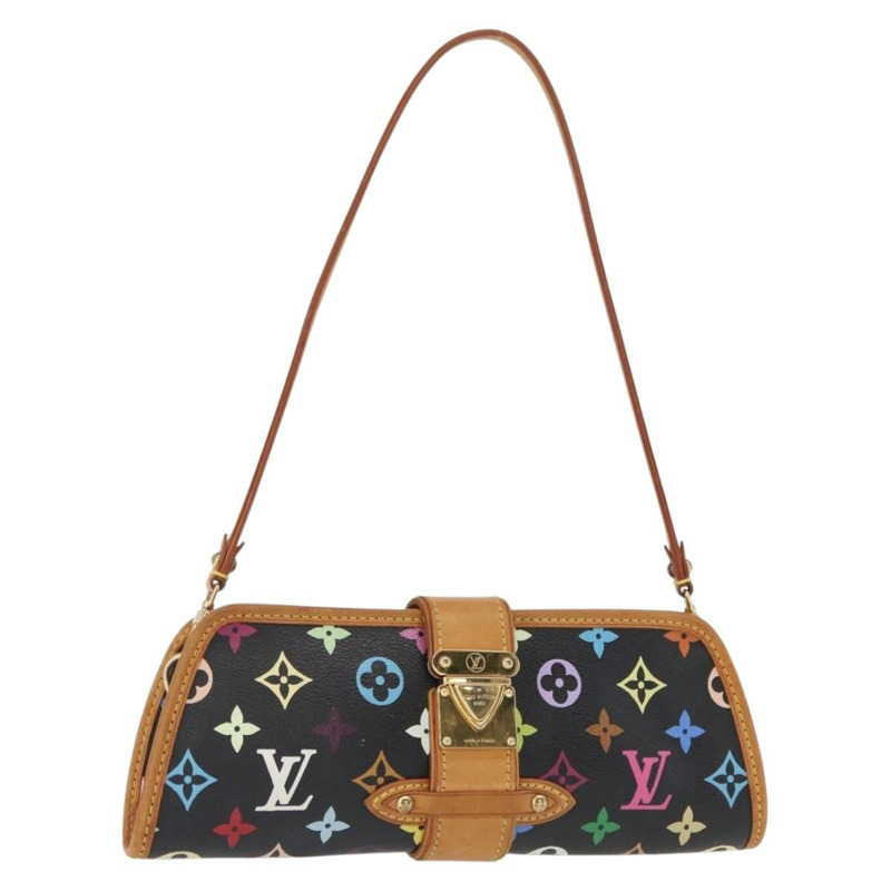 【日本直送】路易威登 Monogram Multicolor Shirley 單肩包 黑色 M40050 正品 157881-0