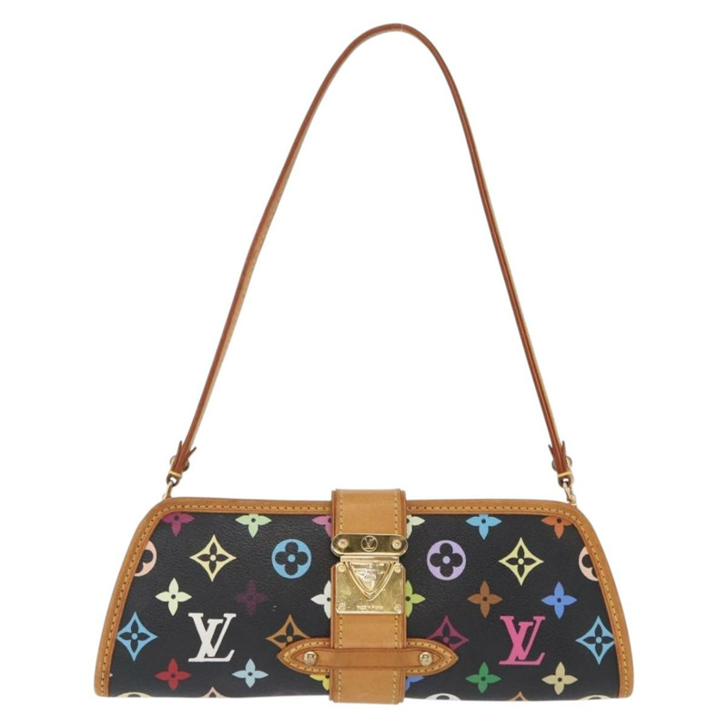 【日本直送】路易威登 Monogram Multicolor Shirley 單肩包 黑色 M40050 正品 157881-12