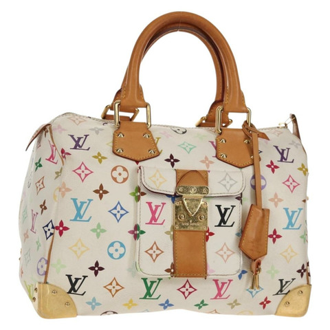 路易威登 Monogram Multicolor Speedy 30 手提包 白色 M92643 正品 ep12471V