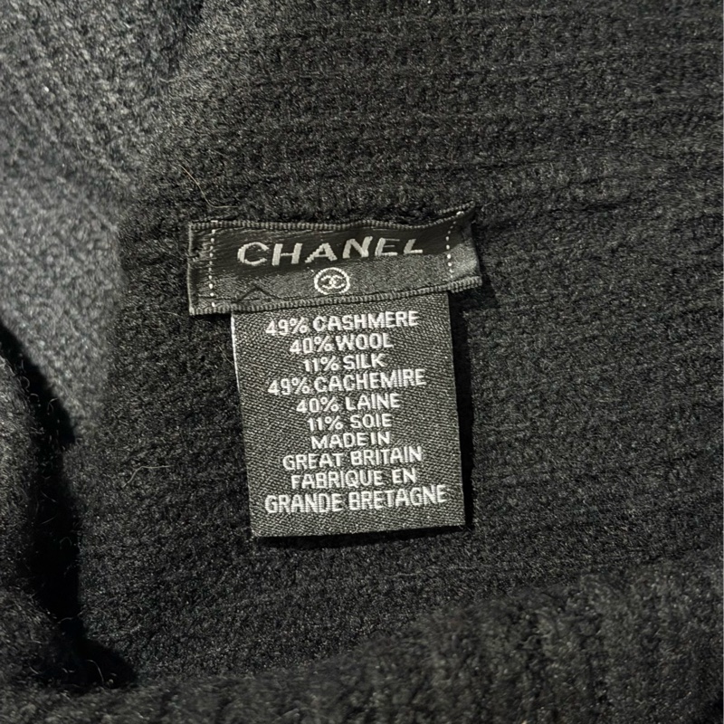 二手 2021 香奈兒 Chanel 珍珠刺繡毛帽 冷帽 針織毛 黑色 孫芸芸同款-2