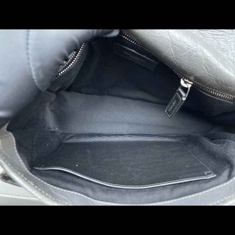 YSL Niki 中號 水泥灰 無D扣款 油蠟皮 肩背包斜背包-18