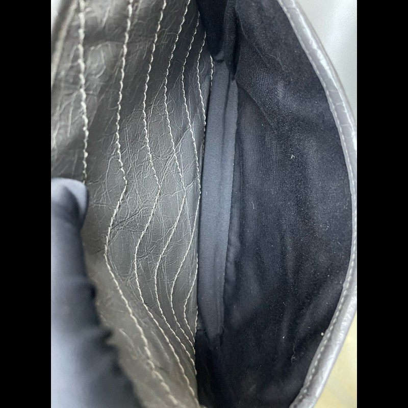 YSL Niki 中號 水泥灰 無D扣款 油蠟皮 肩背包斜背包-20