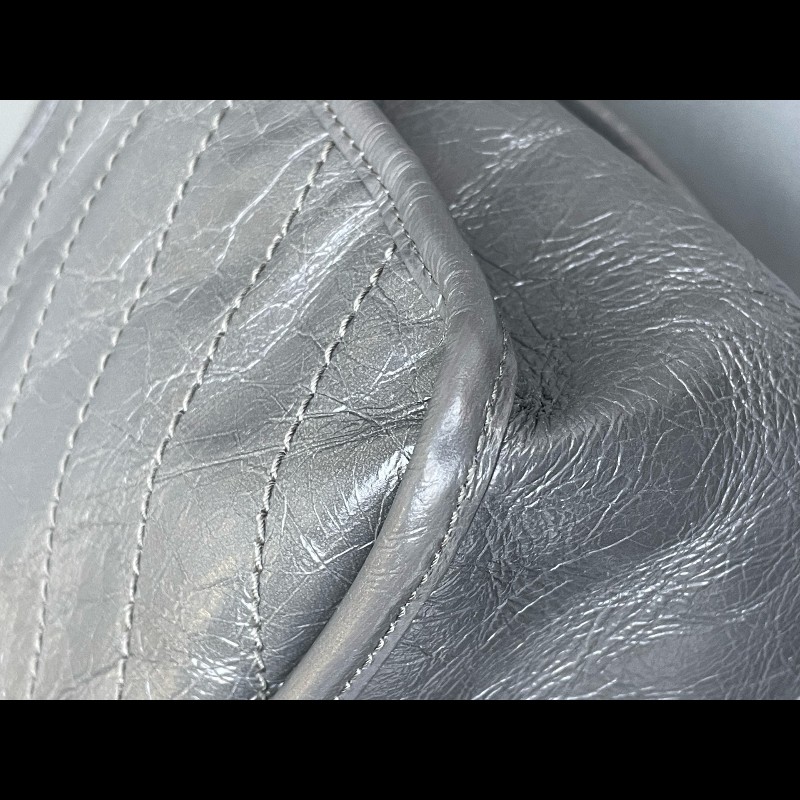 YSL Niki 中號 水泥灰 無D扣款 油蠟皮 肩背包斜背包-22