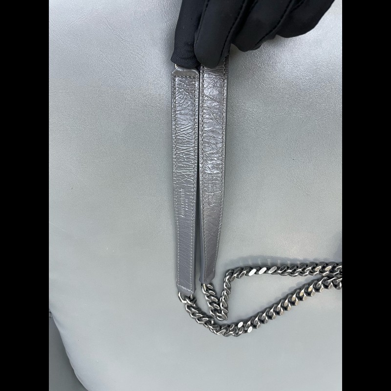 YSL Niki 中號 水泥灰 無D扣款 油蠟皮 肩背包斜背包-28