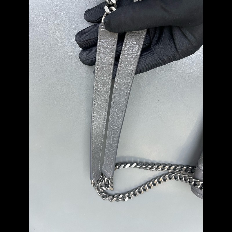 YSL Niki 中號 水泥灰 無D扣款 油蠟皮 肩背包斜背包-29