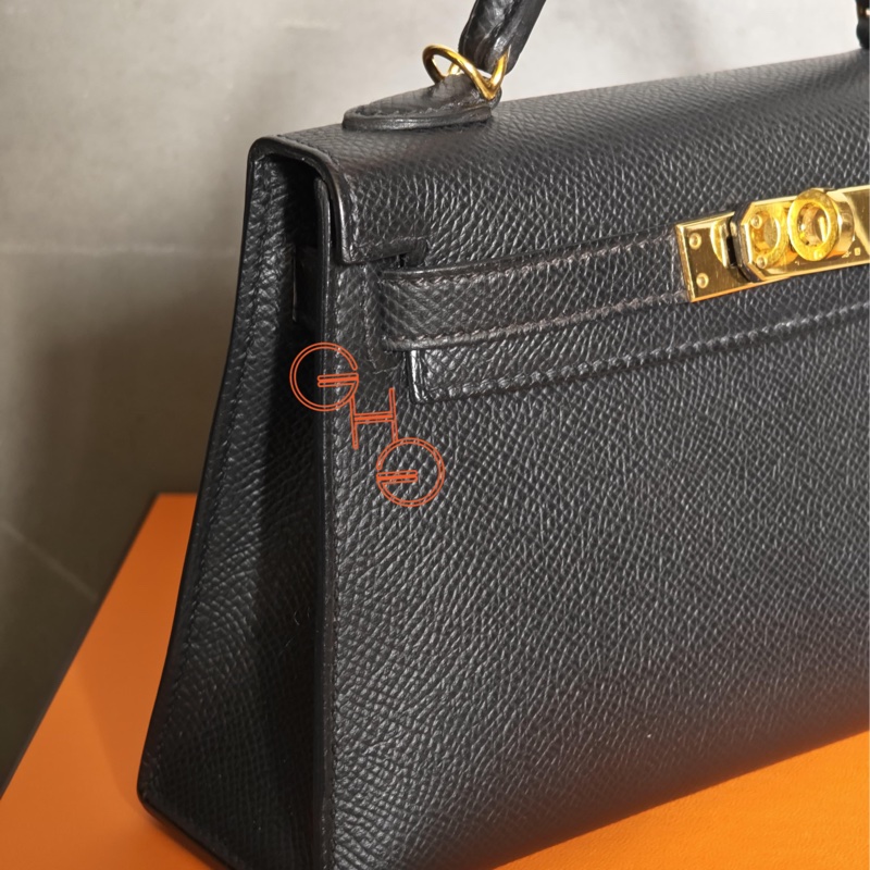 95新Mini Kelly 二代/ 黑金/Y/ Epsom-8