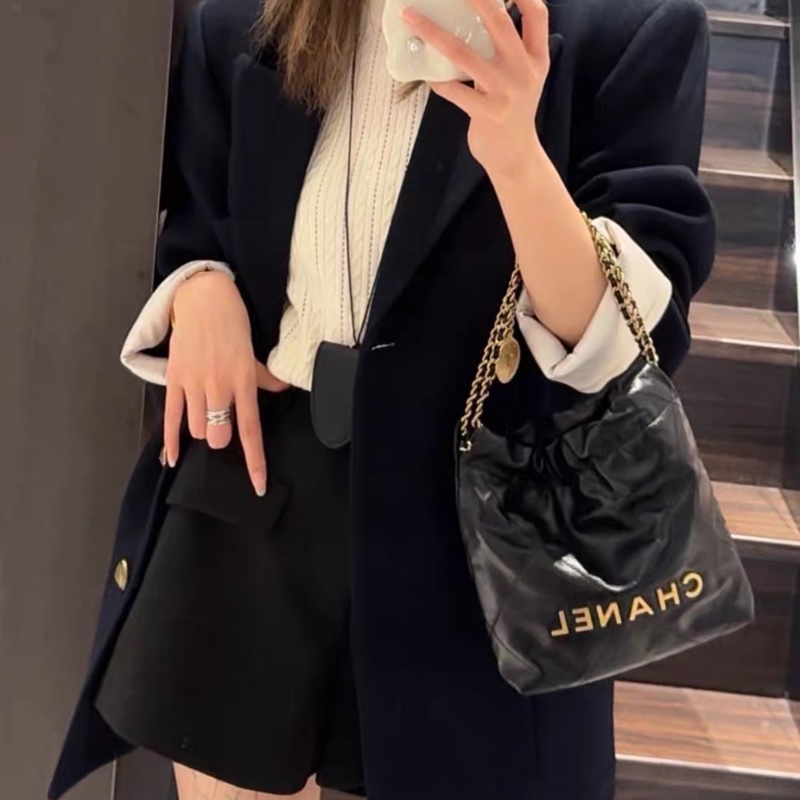 全網最低價 Chanel 22 Bag mini黑金 全新未用-6