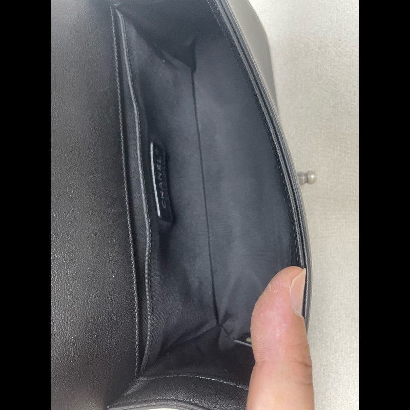 Chanel 黑銀羊皮leboy中號25cm-6