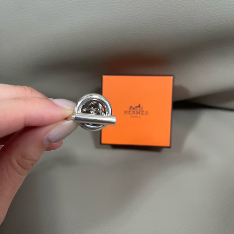 全新 清貨🧡 Hermes Croisette ring 純銀 戒指 介指🐴-3