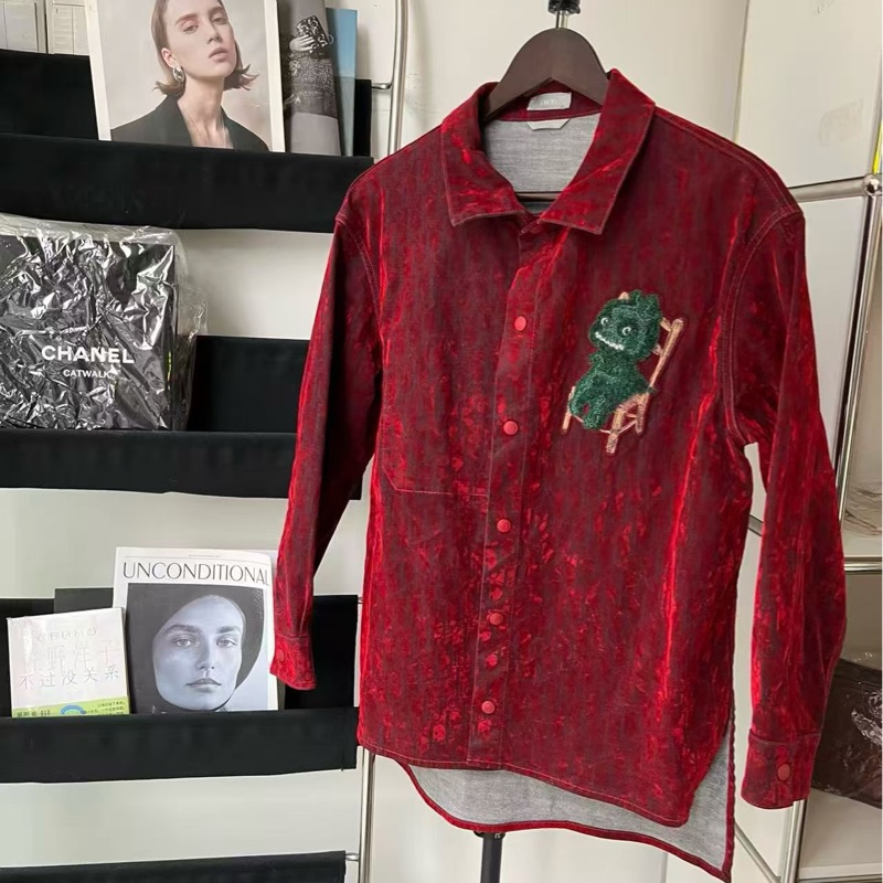 98新Dior/迪奧 Otani Workshop龍年限定 植絨滿印 Logo夾克外套，尺寸：44碼-0