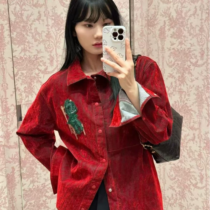 98新Dior/迪奧 Otani Workshop龍年限定 植絨滿印 Logo夾克外套，尺寸：44碼-2