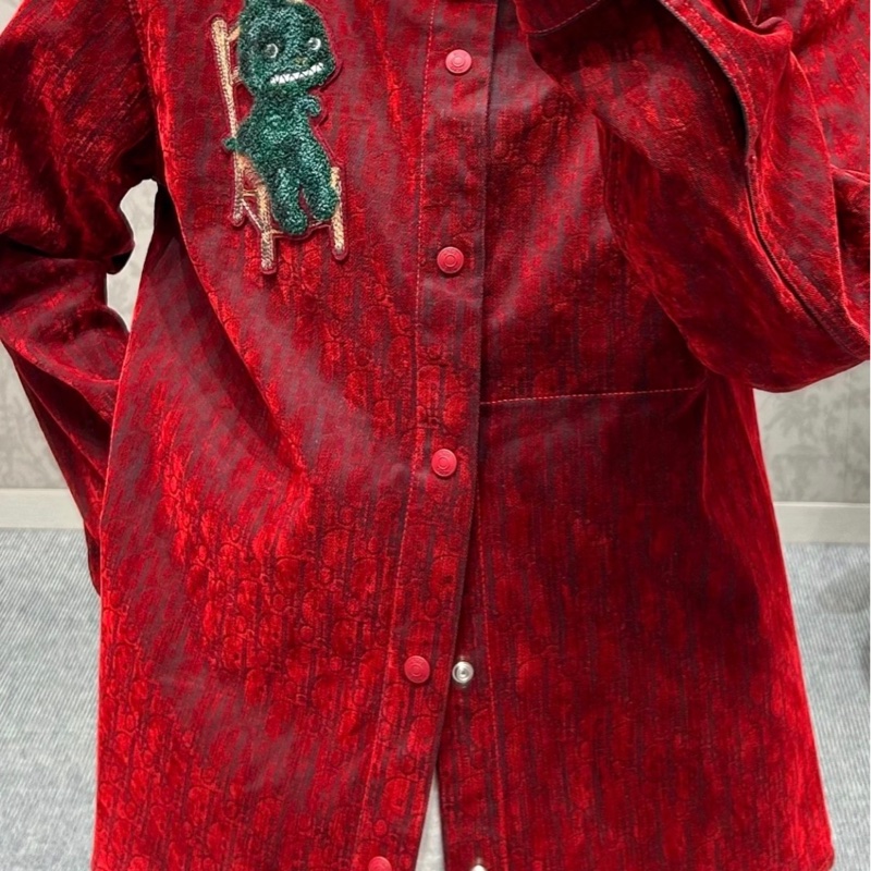 98新Dior/迪奧 Otani Workshop龍年限定 植絨滿印 Logo夾克外套，尺寸：44碼-5