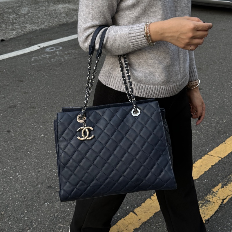 【極新🎁】 Chanel 香奈兒 經典羊皮 菱格紋托特包 專櫃28.6萬！-4