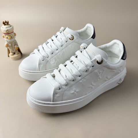 LV/路易威登 Time out白棕浮雕老花休閒鞋 35.5碼