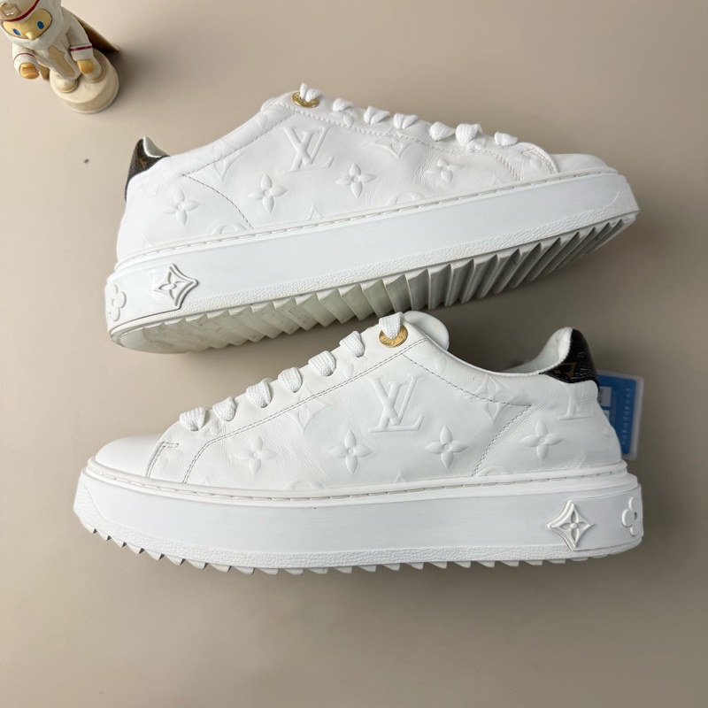 LV/路易威登 Time out白棕浮雕老花休閒鞋 35.5碼-4