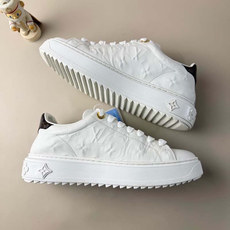 LV/路易威登 Time out白棕浮雕老花休閒鞋 35.5碼-5