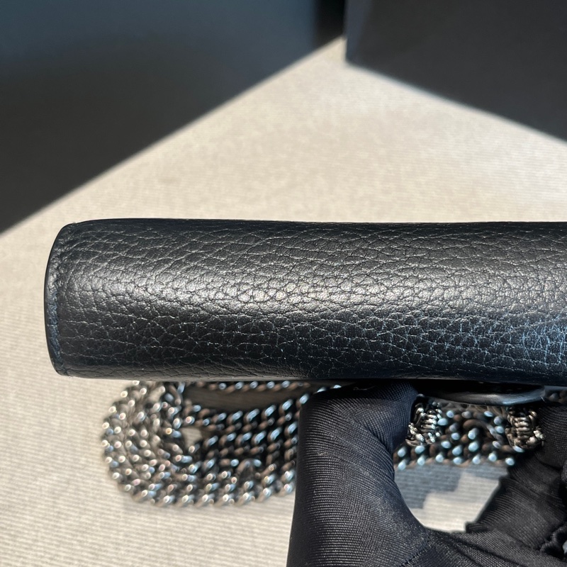 1216 Gucci古馳黑色酒神鑽扣WOC鏈條包-2