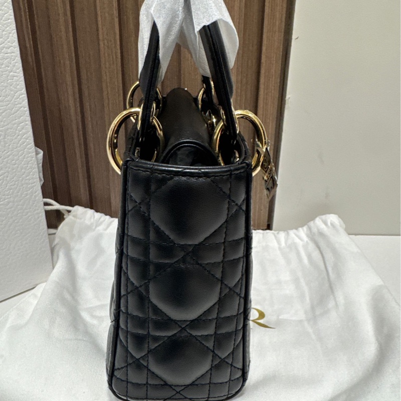 【全網最低價✨有購證大全套✨97%新】Lady Dior Mini 黑金戴妃三格-8