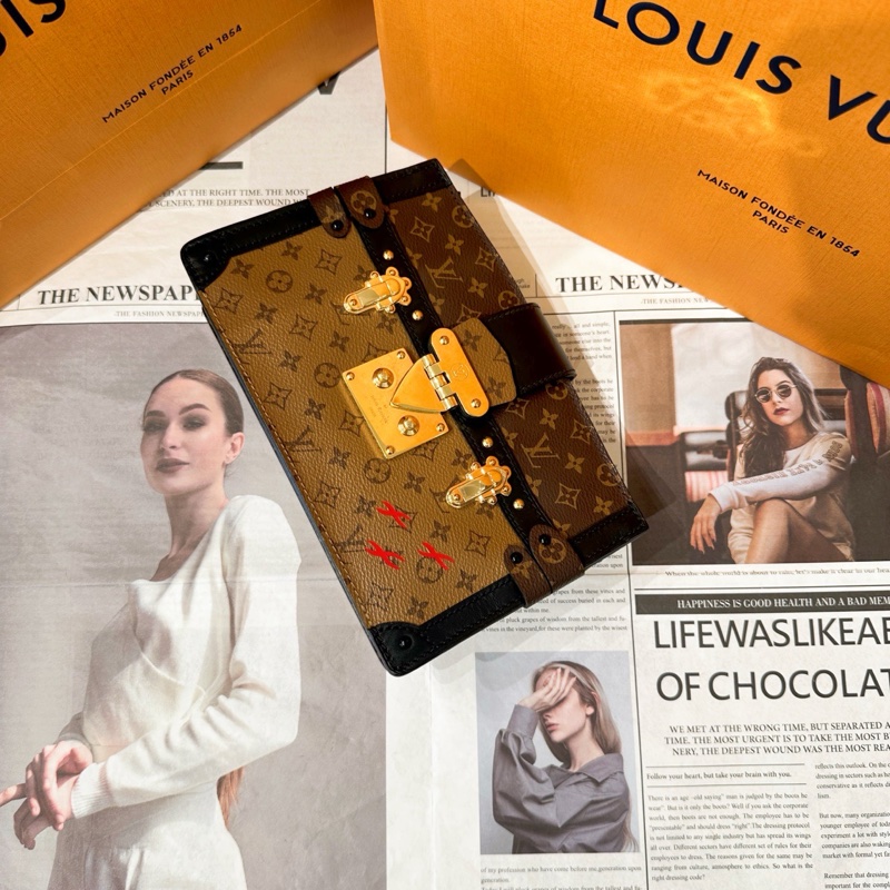 LV 路易威登 Trunk Clutch軟盒子 棕色老花焦糖拼色 芯片款 可單肩可斜挎-4