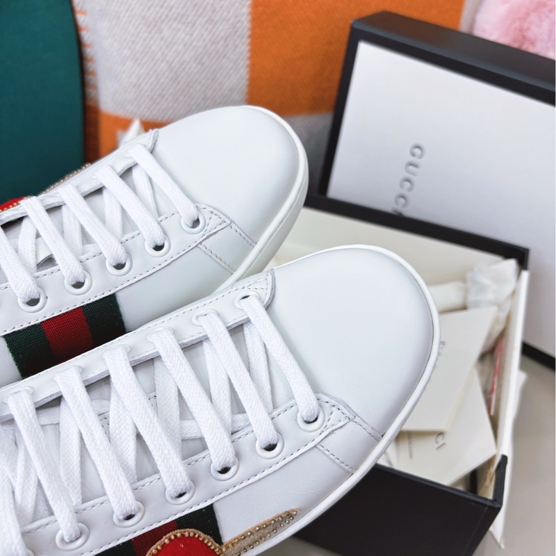 Gucci 刺繡款小白鞋，35.5碼(偏大適合37左右)，全新未使用-6