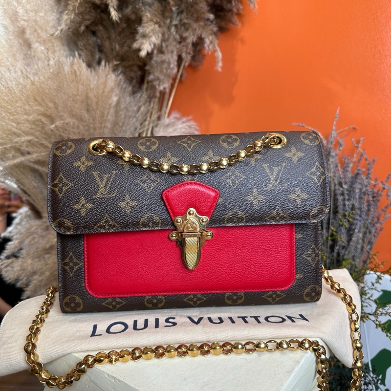 LV老花Victoire維多利亞 98新 拼紅-0