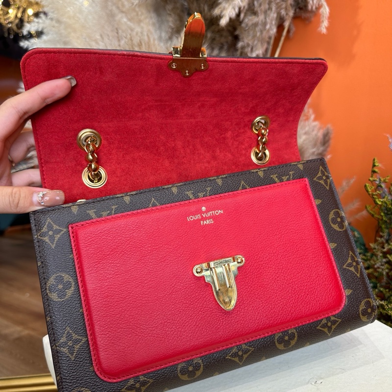 LV老花Victoire維多利亞 98新 拼紅-5