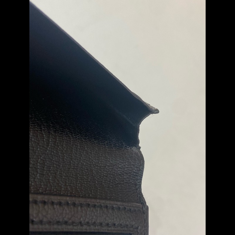 Hermes Bearn 長錢包 黑銀 框刻-11