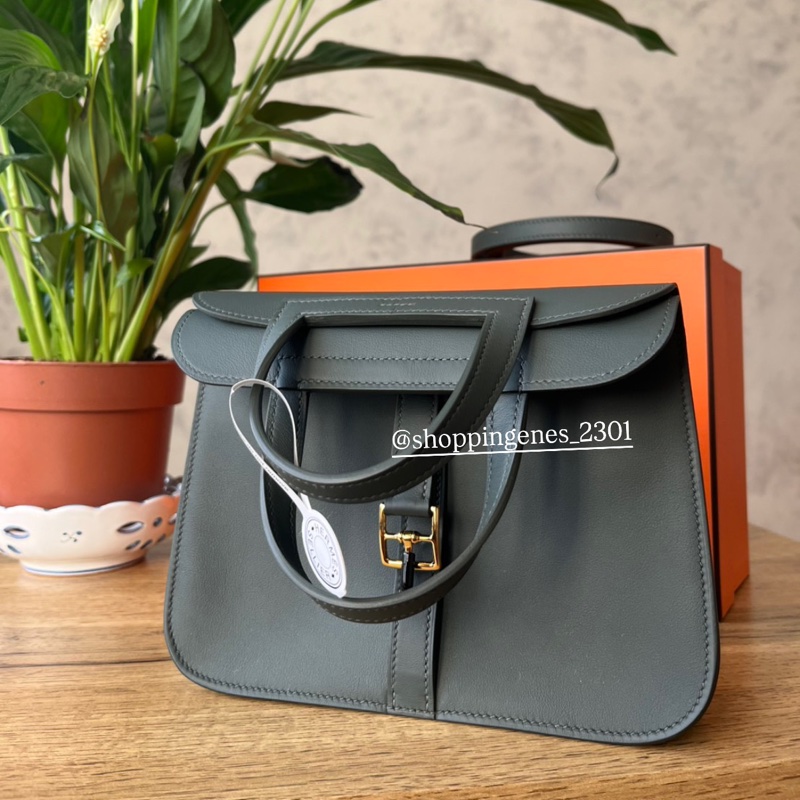 愛馬仕 Hermes halzan mini 紅樹林綠 灰綠色 金釦❗️尚未抵台-1