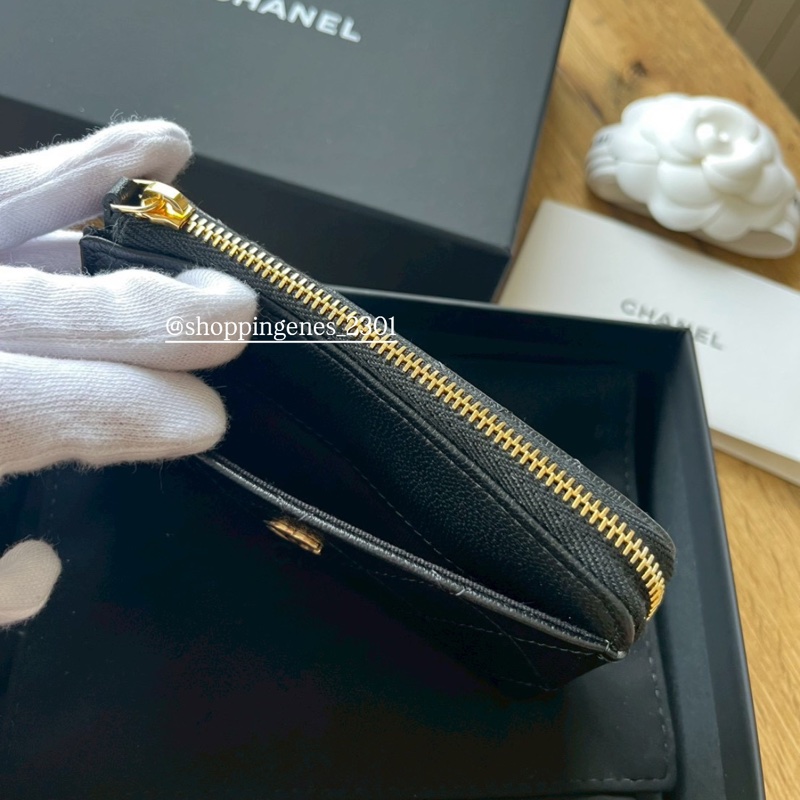 香奈兒 Chanel 山羊皮 L卡包 金釦-2