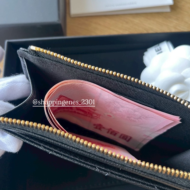 香奈兒 Chanel 山羊皮 L卡包 金釦-6