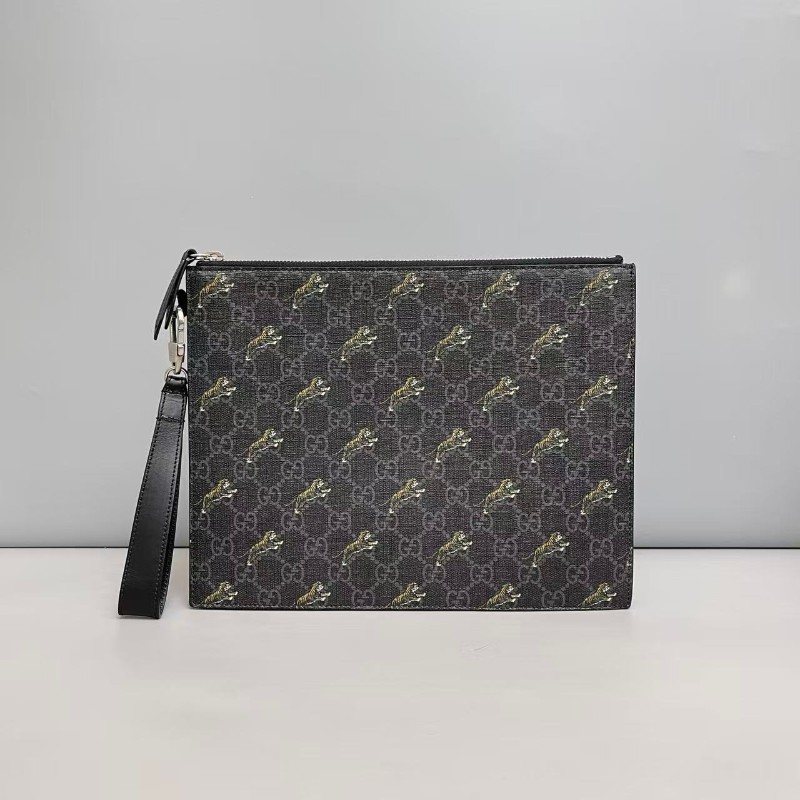 Gucci古馳 老虎印花男士手拿包手包-1