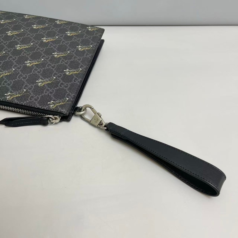 Gucci古馳 老虎印花男士手拿包手包-8