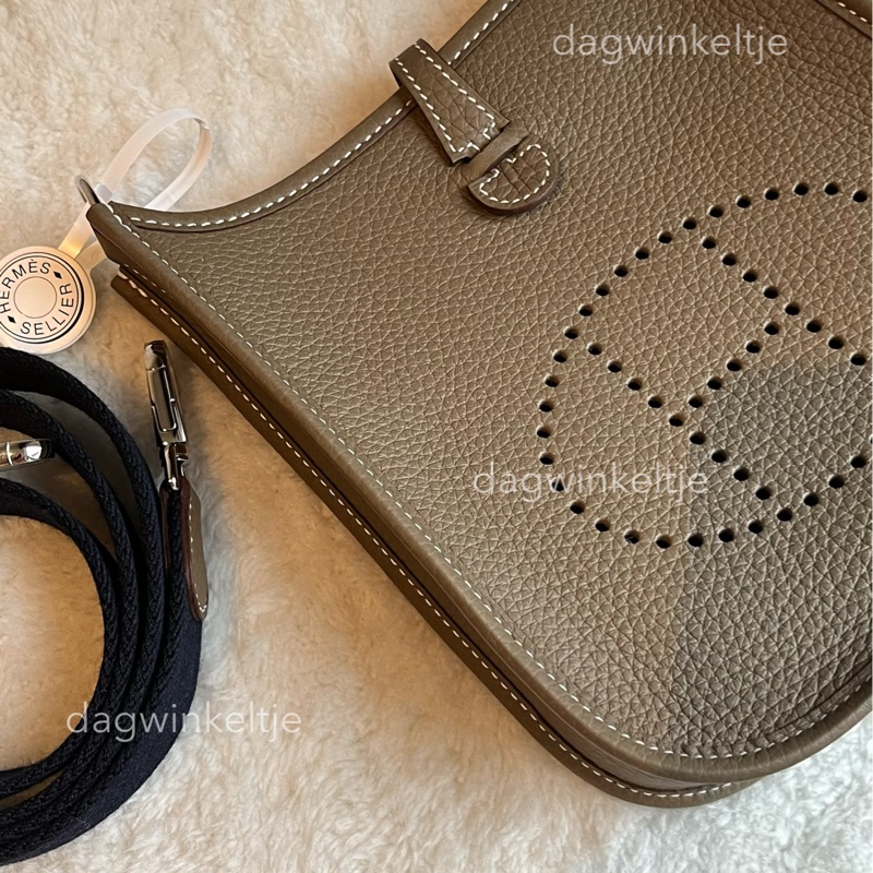 { 歐洲現貨 } 愛馬仕 mini evelyne 大象灰-0