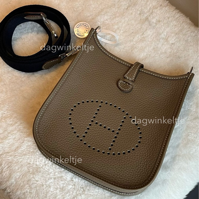 { 歐洲現貨 } 愛馬仕 mini evelyne 大象灰-7