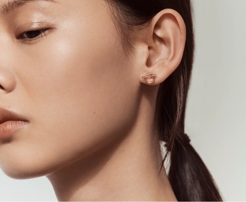 ｛ 現貨 ｝ 愛馬仕玫瑰金小Q耳環-5