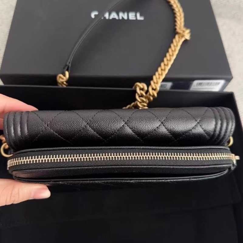 ✨全網最平!全新 Chanel 22K leboy woc 黑金 荔枝皮-4