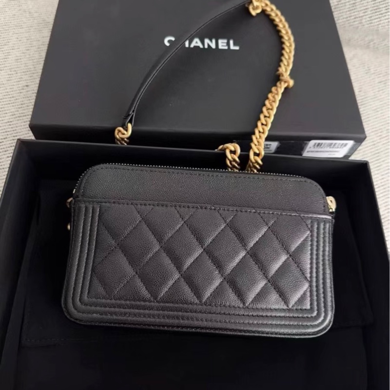 ✨全網最平!全新 Chanel 22K leboy woc 黑金 荔枝皮-5
