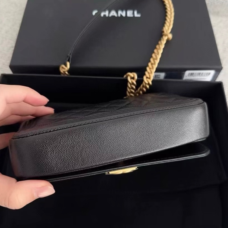 ✨全網最平!全新 Chanel 22K leboy woc 黑金 荔枝皮-6