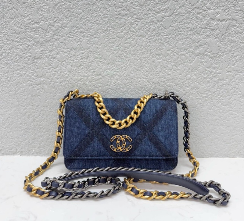 ✨全網最平! 100%全新 CHANEL 19 Bag WOC 牛仔布 芯片款-0