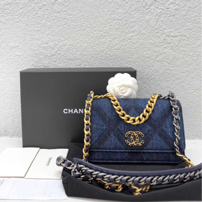 ✨全網最平! 100%全新 CHANEL 19 Bag WOC 牛仔布 芯片款-1